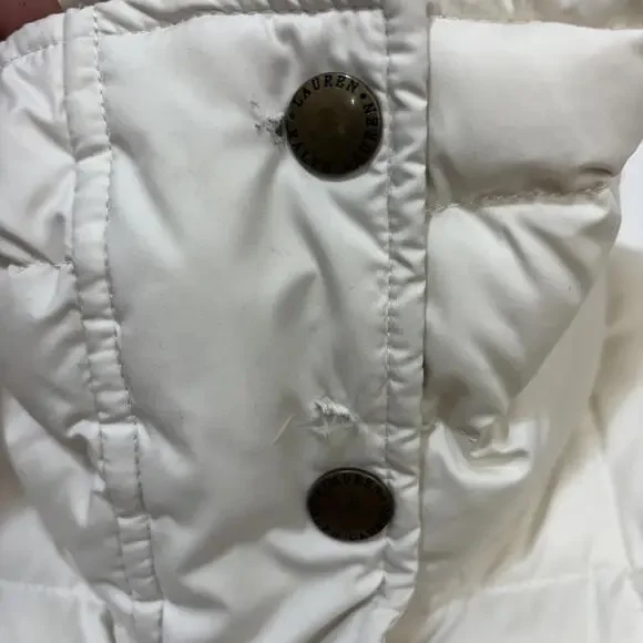 Lauren by Ralph Lauren cream puffer jacket size Large - Picture 2 of 8